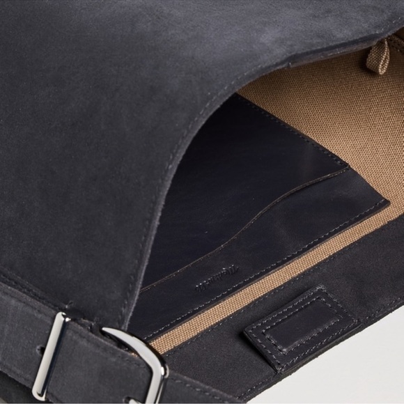 BNWT Madewell Grey Sleek Charcoal Suede Essential Bucket Tote Bag - Picture 12 of 15